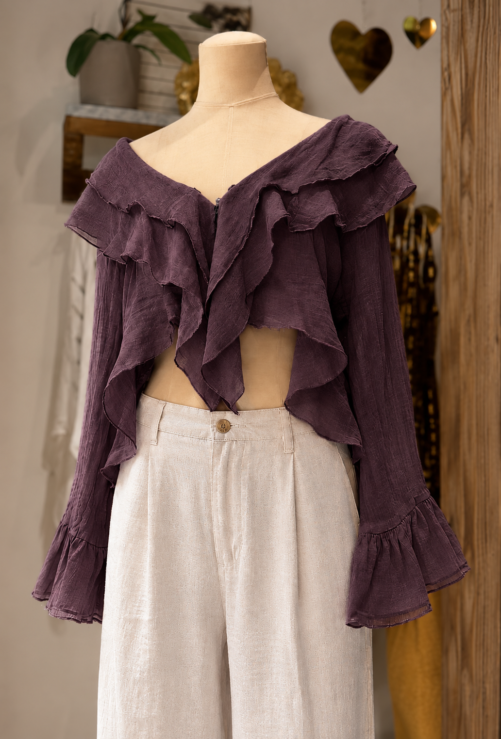 Luigi Ruffle Top - Soft Linen & Cotton