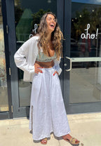 Italian Linen Wide-Leg Pants