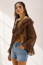 Luigi Ruffle Top - Soft Linen & Cotton