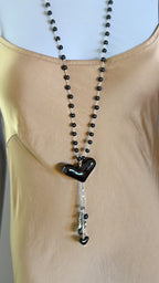 Long Beaded Heart Necklace