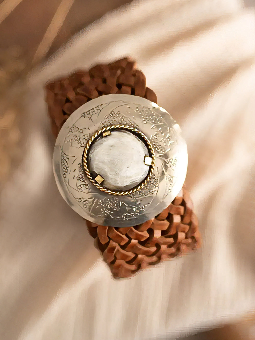 Leather braided belt