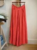Italian Linen Wide-Leg Pants - Sunset Coral