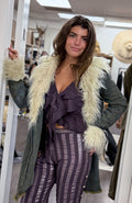 Denim Fur Coat