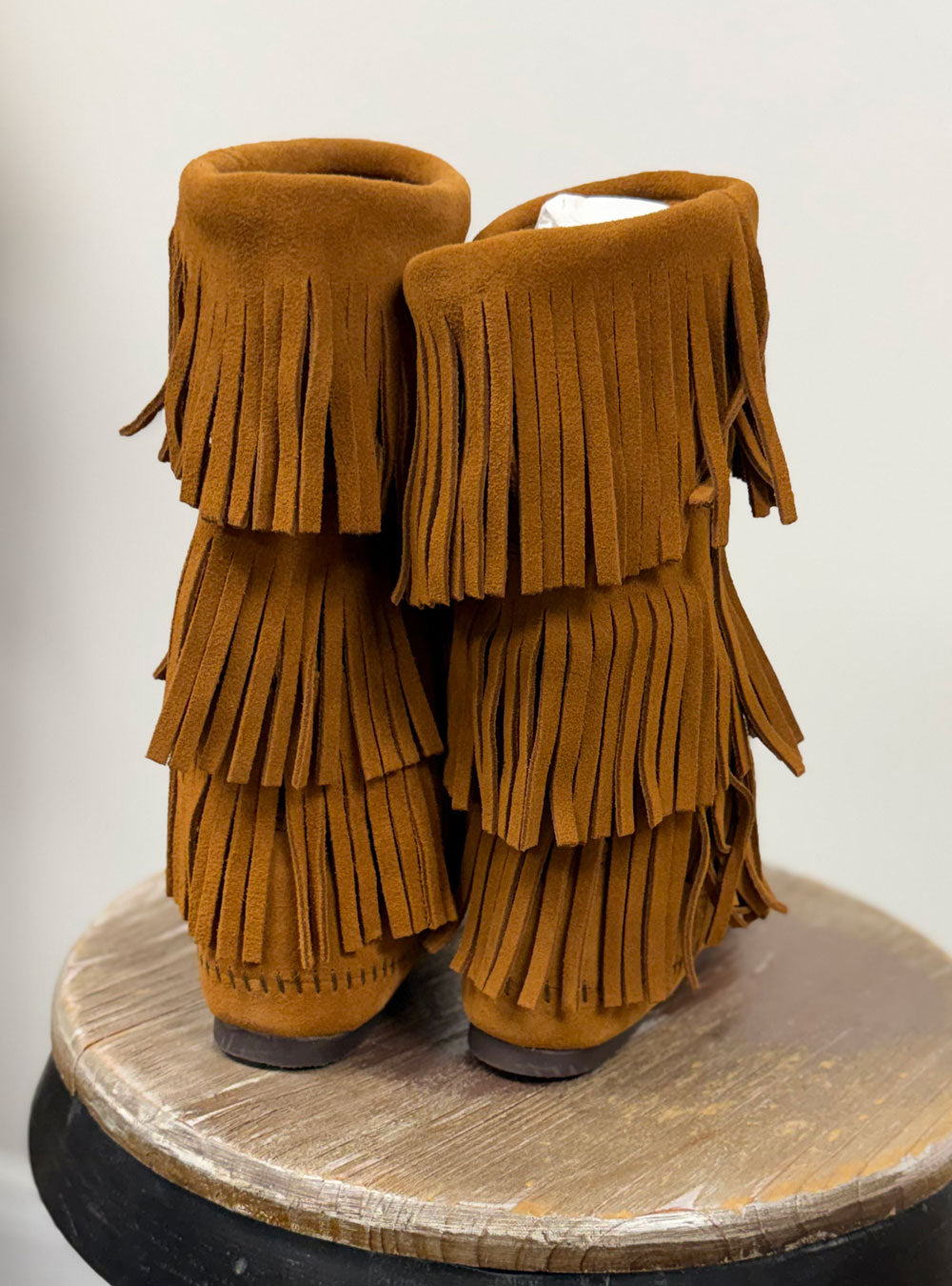 Triple Fringe Suede Boots