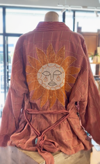 Sun Beaded Kimono Jacket - Terracotta Rose