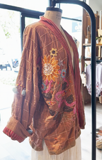 Sun Beaded Kimono Jacket - Terracotta Rose