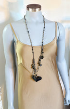 Heart Pendant Necklace with charms