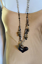 Heart Pendant Necklace with charms