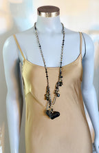 Heart Pendant Necklace with charms