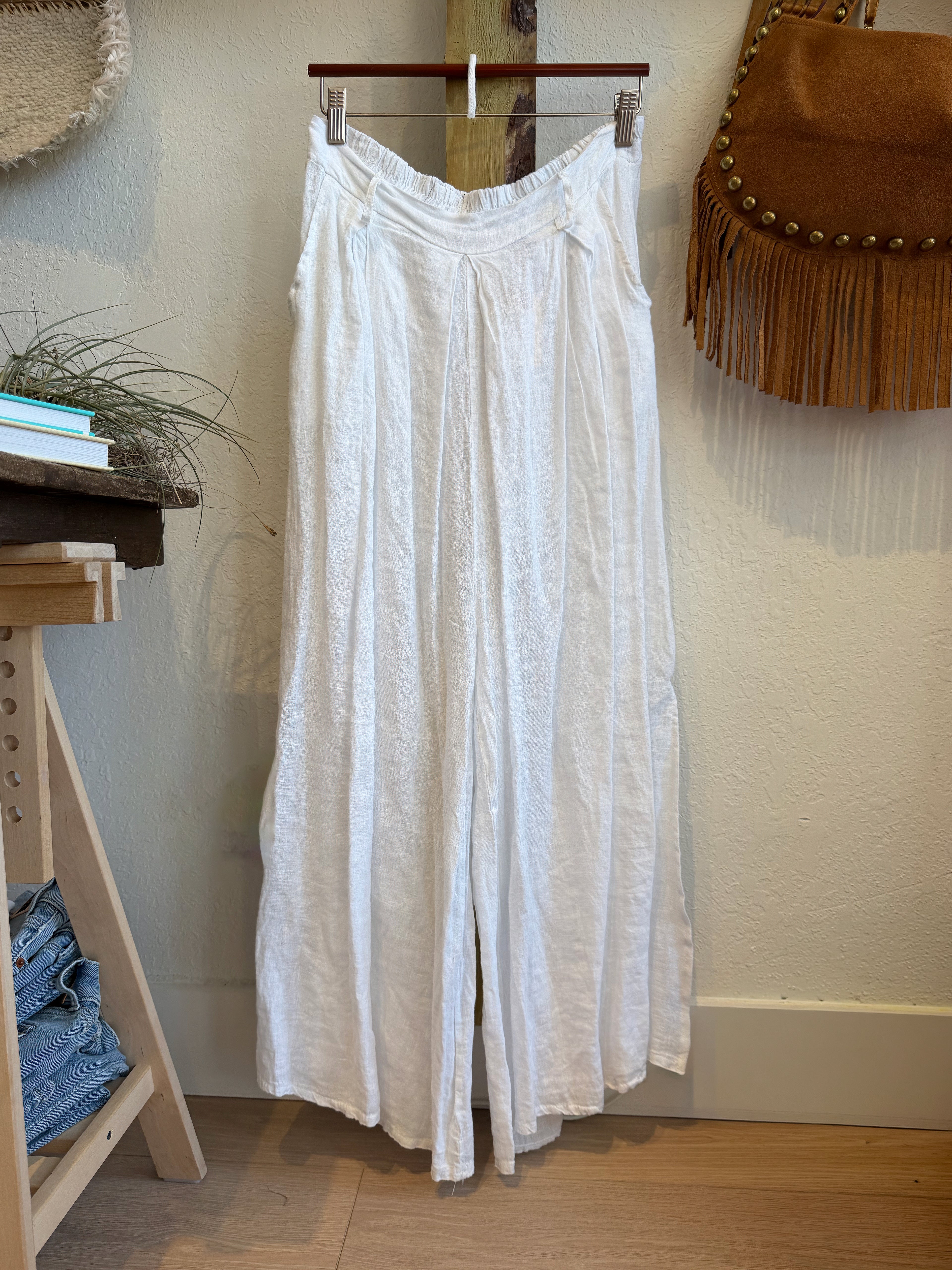 Italian Linen Wide-Leg Pants